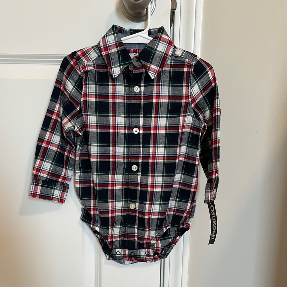 Plaid Long Sleeve Baby Bodysuit